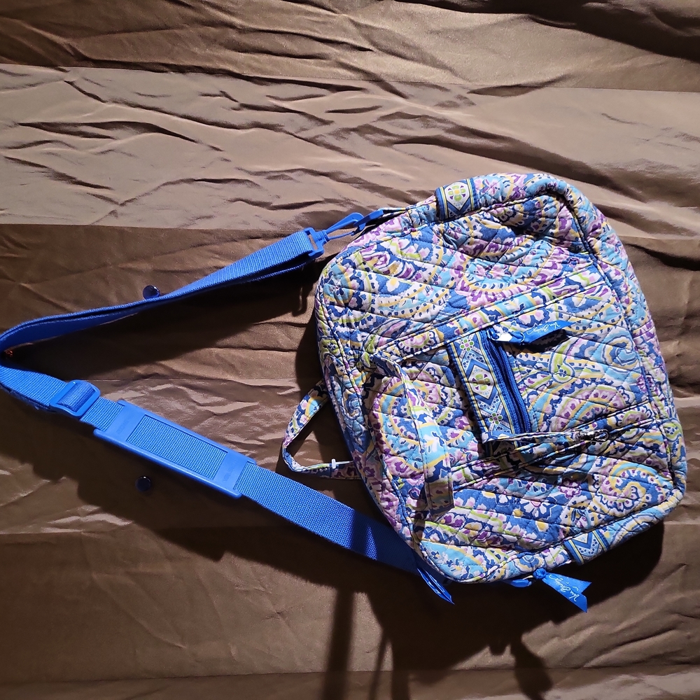 Vera Bradley Tote Bag or Crossbody Bag, Size: Large Blue Multi-Colored